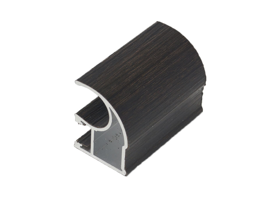 Алюминиевый профиль для шкафа-купе, форма С, цвет венге темный